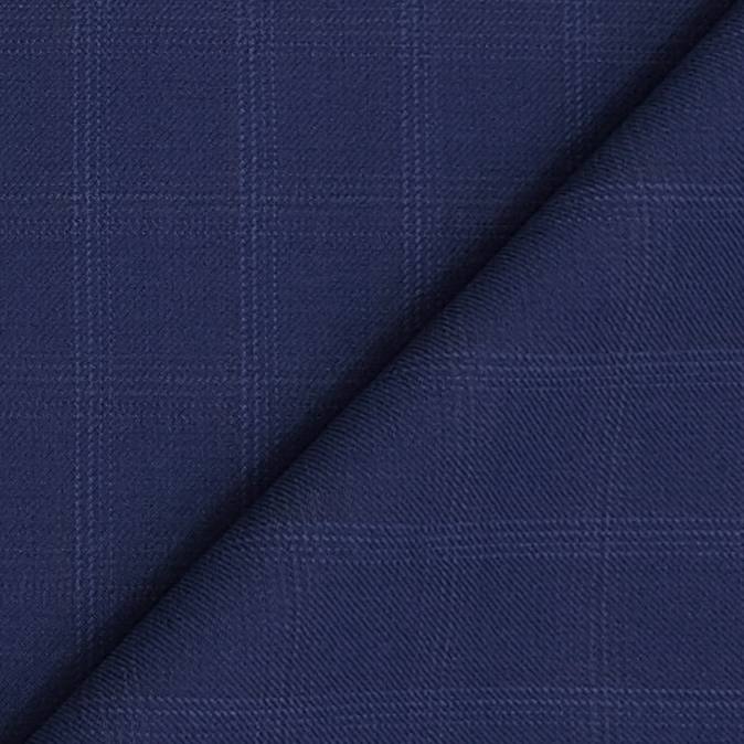 Suit Fabric Raymond Super 100s Marino 52% Wool Check Color Lapis Blue